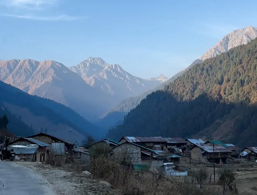 Evening village scene in Himachal Pradesh